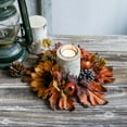 thumbnail image 5 of Candle Holder Maple Leaf and Sunflower Berry Wreath Rings,, 5 of 7