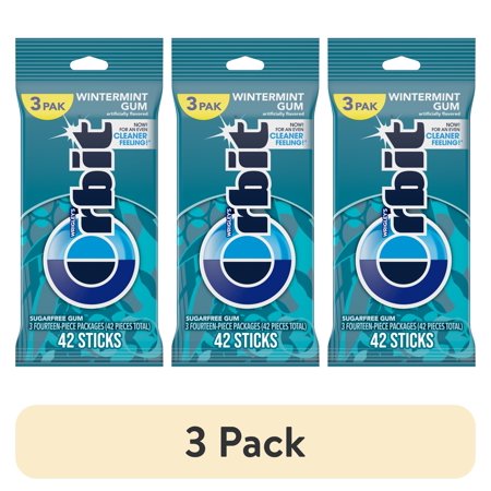 (3 pack) Orbit Wintermint Sugar Free Chewing Gum - 14 Count (3 pack - 42 Total Pieces)