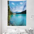 thumbnail image 1 of Landscape Tapestry, Historical Ancient Castle by the Crystal Color Lake Canadian Rurals Art, Wall Hanging for Bedroom Living Room Dorm Decor, 60W X 80L Inches, Turquoise Green, by Ambesonne, 1 of 1