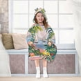 thumbnail image 7 of FORMRS Wearable Blanket Hoodie with Sleeves for Kids Cozy Flannel Sweatshirt, Floral Seaside, 7 of 7
