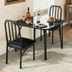thumbnail image 2 of QinaQin Juego de comedor de 2 piezas, mesa de vidrio negro ahorradora de espacio con 2 sillas acolchadas en PU, ideal para cocina o comedor pequeño, 2 of 8
