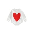 thumbnail image 1 of Faithtur Combinaison Bébé Saint-Valentin, Imprimé Cœur Dessin Animé Manches Longues Col Rond pour Garçons Filles, 1 of 9