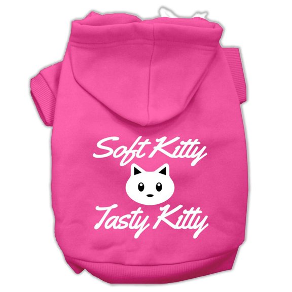 Pet Dog  Cat Hoodie Screen Printed, "Soft Kitty, Tasty Kitty"
