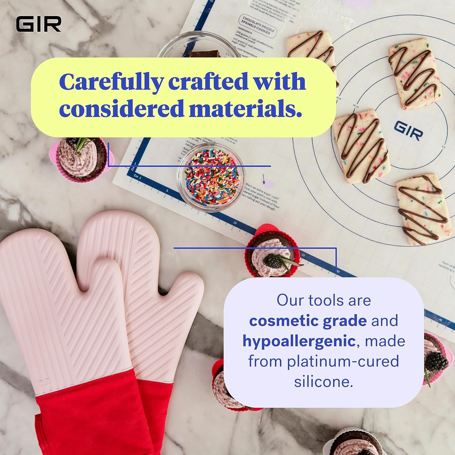 GIR Get it Right 3 Piece Ultimate Silicone Kitchen Utensils Set Heat Resistant Up To 425°F Spatula, Flip & Spoonula as Kitchen Tools, Sprinkles