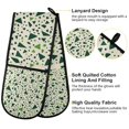 thumbnail image 2 of Yayeee Double Oven Mitt Kitchen Heat Resistant Baking 35" x7" Quilted Glove, Green Triangles Pattern, 2 of 6