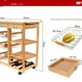 thumbnail image 5 of Wulawindy Kitchen & Dining Room Cart 2-Drawer Removable Storage Rack with Rolling Wheels Wood Color, 5 of 7