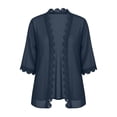 thumbnail image 6 of GERsome Cardigans for Women Beach Swimwear Cover Up Chiffon Kimono Short Sleeve Loose Summer Tops,Navy,Size XL, 6 of 9