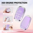 thumbnail image 4 of Key Fob Cover Compatible with Toyota Grand Highlander Camry Corolla Tundra RAV4 2019-2024 4 Button Keychain Case Holder Protector,A:purple, 4 of 6