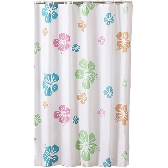 Shower Curtain for Bathroom Tropical Leaves Plant Pattern Shower Curtain Waterproof Polyester Fabric Bath Curtain 71''''×71'''' (Hibiscus)