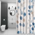thumbnail image 4 of Spring Blue Leaf Shower Curtain for Bathroom Decor, Watercolor Branch Farmhouse Plant Waterproof Fabric Shower Curtain, 72"x72" Set with 12 Hooks, 4 of 9