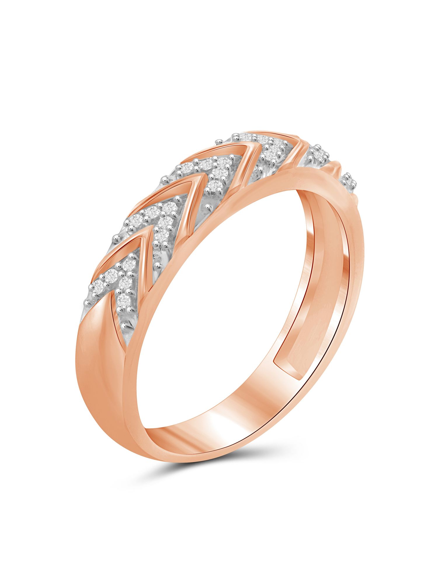 JewelersClub Diamond Rings for Women – Accent White Diamond Ring Jewelry– Rose Gold Over Silver Bands for Women –– Ring by JewelersClub