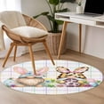 thumbnail image 4 of Round Rugs 3Ft, Easter Gnomes Round Area Rug Washable Indoor Throw Carpet, Eggs Rabbit Spring Daisy Floral Colorful Stripes Small Non Slip Circle Rug for Bedroom Living Room Home Decor Aesthetic, 4 of 8