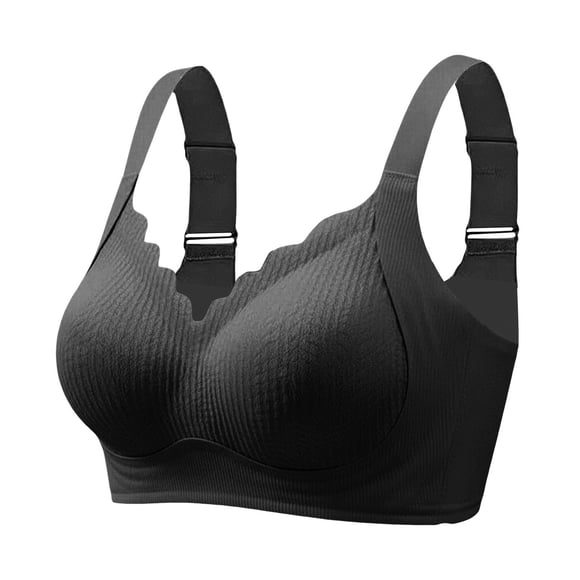 Jindong Women's New Plus Size No Underwire Top Bra Thin Breathable Big Breasts To Show Small Beauty Back Four Bra