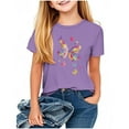 thumbnail image 2 of Spazoro Toddler Girls T-shirts, Summer Graphic Tee Crewneck Casual Short Sleeve Tops Purple Size 1-13T, 2 of 4