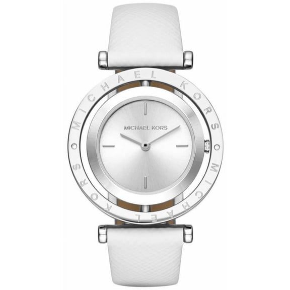 Michael Kors Women's Averi White Leather Strap Watch MK2524