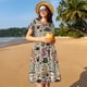 thumbnail image 4 of Fotbe Coffee pots cup Vestido Largo de Moda para Mujer, Vestido Tipo Camiseta con Manga Corta y Estilo Casual a Rayas y Bloques de Color, 4 of 6