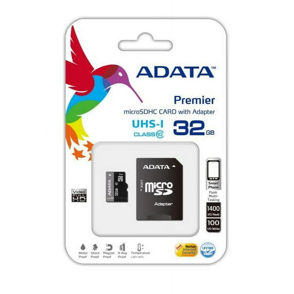 32GB AData Turbo microSDHC UHS-1 CL10 Memory Card w/SD adapter for Phone/Laptop