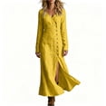 thumbnail image 2 of Women's Casual Long-Sleeve Button Front Dress, 2 of 7