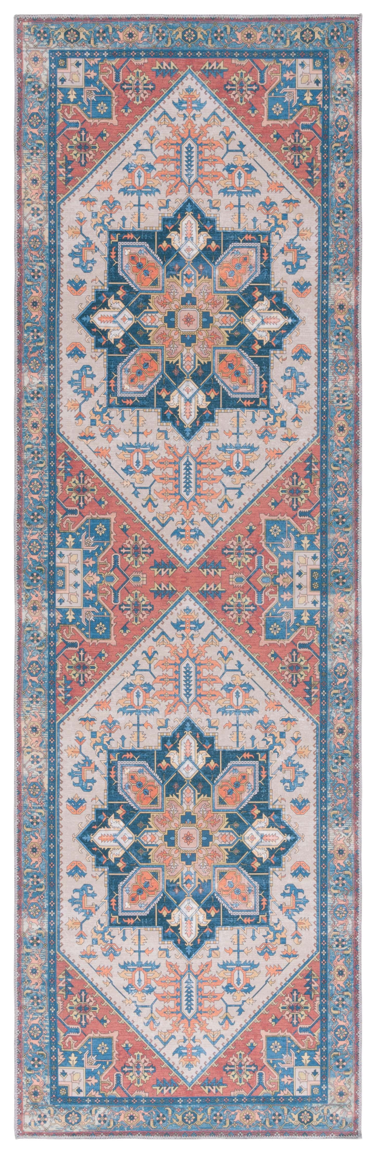 Safavieh Arizona Tyler Oriental Machine Washable Runner Rug, Rust/Beige, 2'6" x 8'