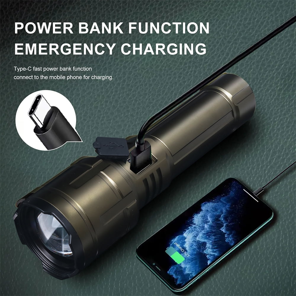 light fire in wild 100000 High Lumens ignition Flashlights,Usb Rechargeable Powerful Waterproof Super Very Bright Lighting,Aluminum alloy