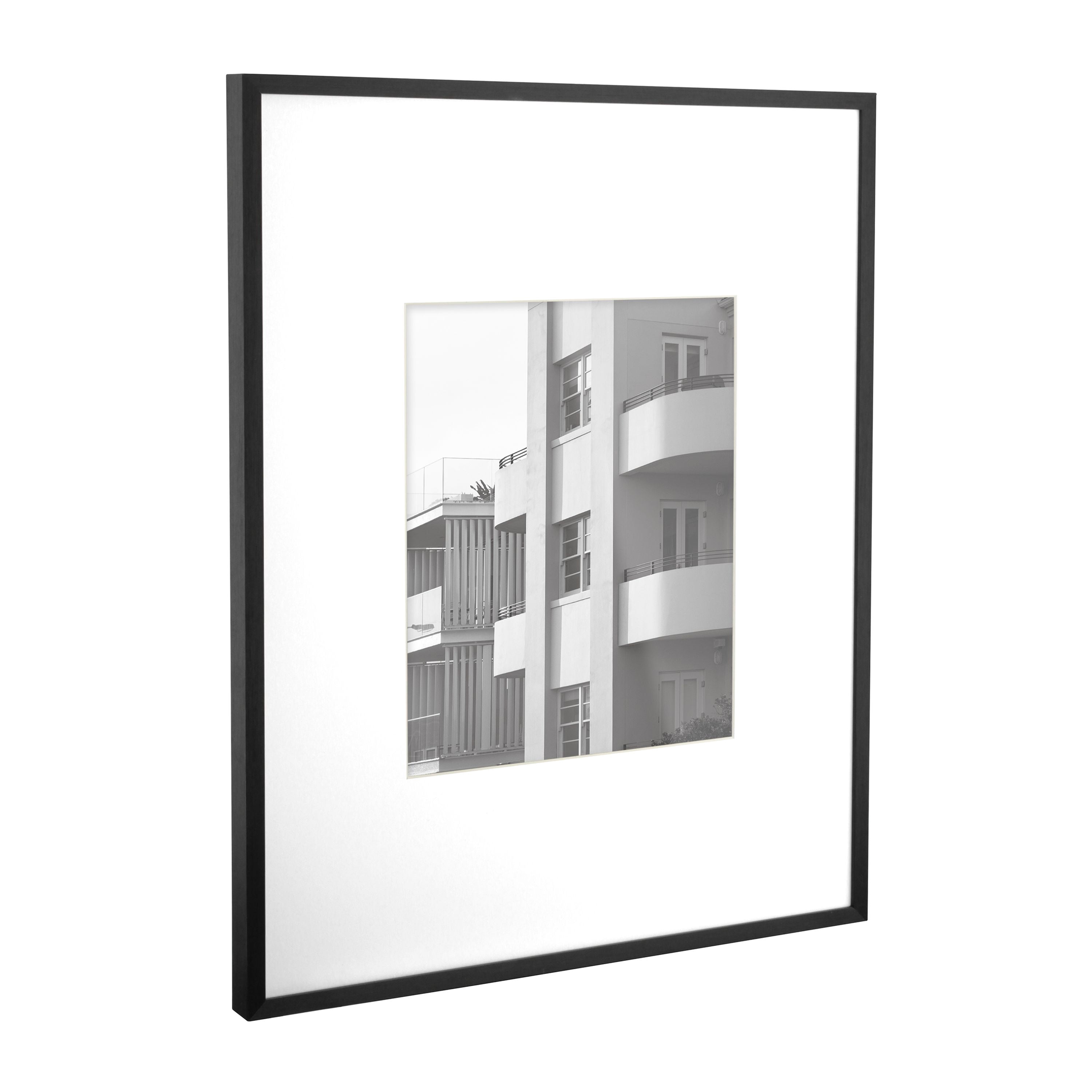 Better Homes & Gardens 14x18 Matted to 8x10 Metal Gallery Wall Picture Frame, Black, Non Glare