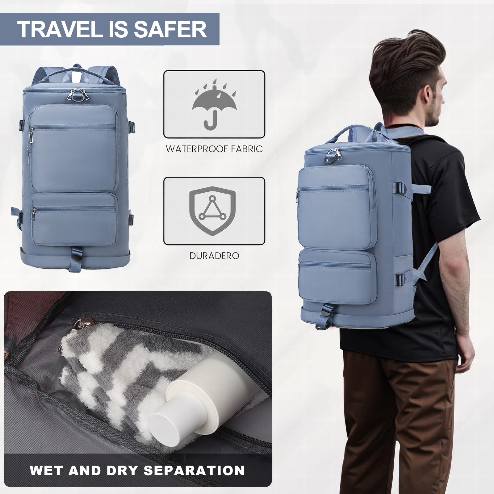 Gynky Duffle Bag Gym Bags Waterproof Sports Duffel Bags Travel Weekender Bag for Men Women Overnight Bag with Shoes Compartment