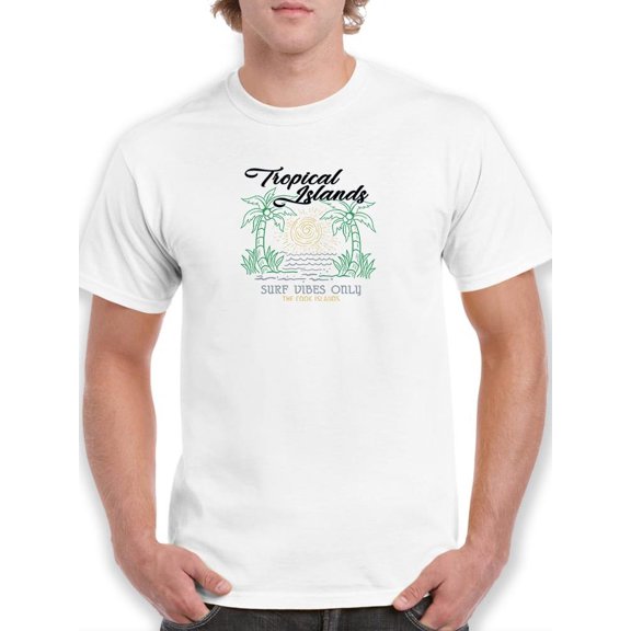 Tropical Islands Surf Vibes T-Shirt Men -Image by Shutterstock, Male Large