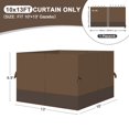 thumbnail image 2 of Aoodor 10' x 13' Gazebo Curtain Set Protecting Privacy Side Walls 4 Panels, Curtain Only - Brown and Coffee, 2 of 11