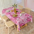 thumbnail image 5 of Pink Paisley and Floral Pattern Rectangle Tablecloth 60"x102",Waterproof Polyester Rectangle Table Cloth, Wipeable Spillproof Polyester Tablecloth for Dining, Camping, Indoor and Outdoor, 5 of 6