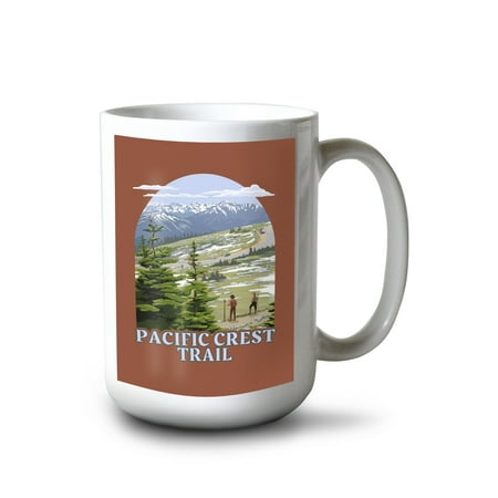 

15 fl oz Ceramic Mug Pacific Crest Trail and Hikers Contour Dishwasher & Microwave Safe