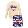 thumbnail image 4 of ITSAME Girls Rash Guard Swimwear 4th of July Long Sleeve Tops and Boyshorts Surfing Swimsuit 2-Piece Multicolor Size 11-12, 4 of 8