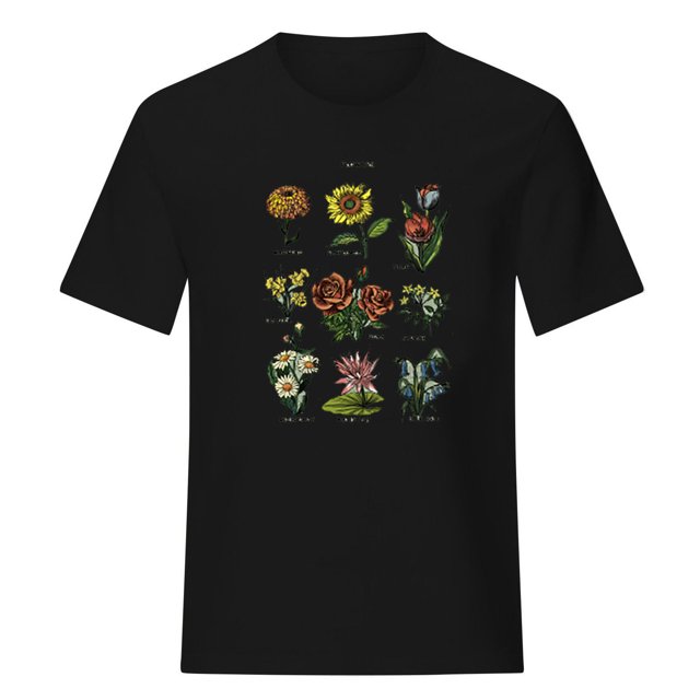 T-Shirt Décontracté Ample à Manches Courtes Imprimé Col Rond pour Femmes