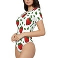 thumbnail image 2 of Haiem Strawberry Women's Crew Neck Short Sleeve Bodysuit Tops Stretchy Slim Basic-Medium, 2 of 9