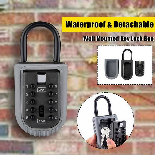Key Lock Box For Outside Durable Lockable Keybox Key Lock Box Wall Mounted
