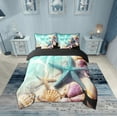 thumbnail image 2 of Erosebridal 3D Starfish Bedding Queen Size, Kawaii Seashell Bed Set, Blue Ocean Reversible Bedding Sets Queen Size, Ultra Soft Bedroom Decor, 7 Pieces, 2 of 6
