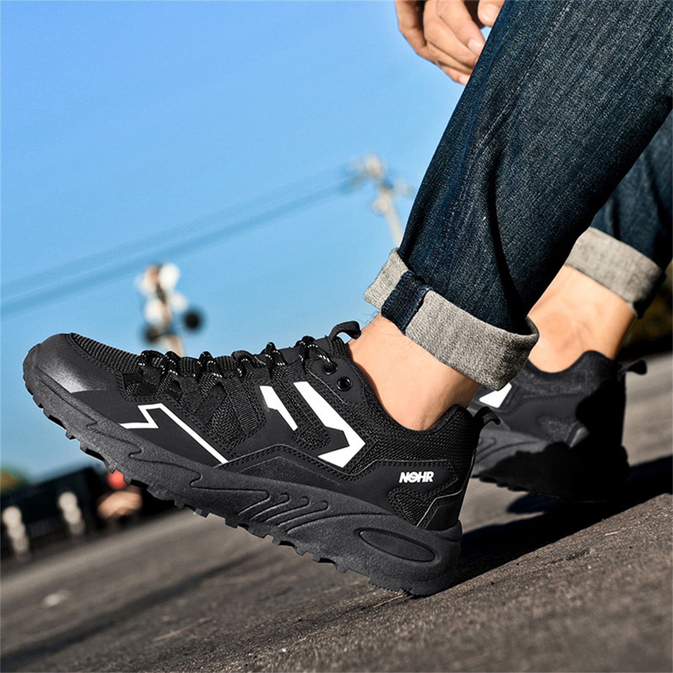 YOURDIARY Mens Hiking Shoes Comfortable Breathable Mesh Outdoor Sports Shoes
