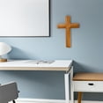thumbnail image 4 of POPETPOP Solid Wood Cross Wall Decor for Home with Natural Beige Grain Pattern and Easy Installation, 4 of 8
