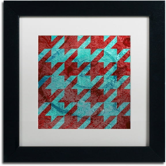 Trademark Fine Art "Houndstooth IV" Canvas Art by Color Bakery White Matte, Black Frame
