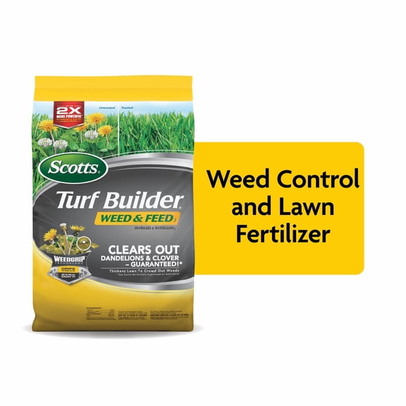 Scotts Turf Builder Weed and Feed, Controls Dandelion, Clover, 4,000 sq. ft., 11.32 lbs.