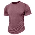 thumbnail image 5 of SWSMCLT Men's Cotton T Shirt Slim Fit Fall Basic Casual Date Night Spring Home Stretch Top Shirt Soft Crew Neck Vermillion Large, 5 of 5