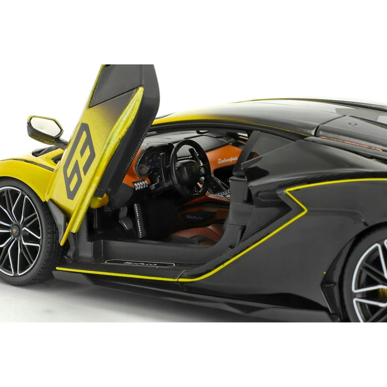 Lamborghini Sian FKP 37 #63 Yellow Metallic and Black 1/18