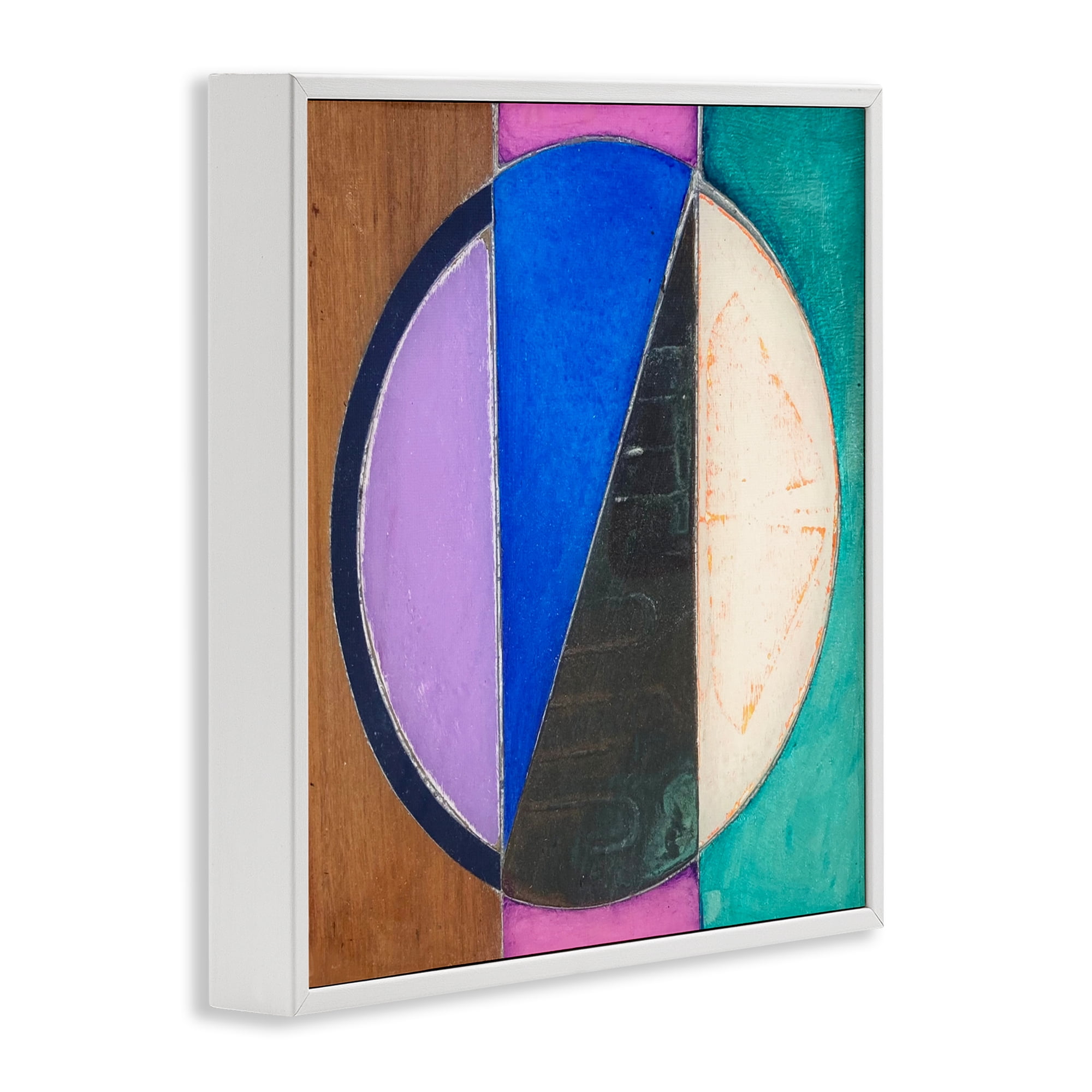 Stupell Industries Split Symmetry Circle White Framed Giclee Art, design by Matthew Finger