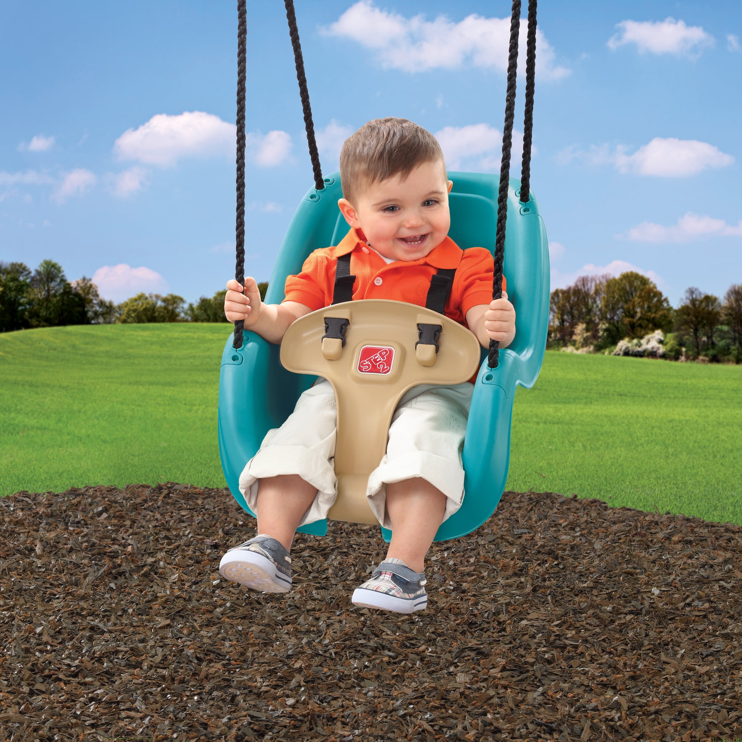 Step2 Teal Toddler Baby Swing Set Accessory with T-Bar and Weather-Resistant Ropes - 2