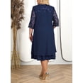thumbnail image 3 of Vestidos de verano de talla grande para mujer, ropa Formal holgada con bordado Floral de retazos, para fiesta de boda, banquete y graduación, 2024, 3 of 7
