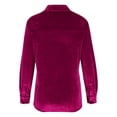 thumbnail image 5 of FAIWAD Womens Vintage Velvet Shirts Long Sleeve V Neck Lapel Button Down Casual Soft Shirts with Pockets, 5 of 6