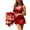 Wine Red, variant on Sexyfree Women Lingerie Sexy Nightgown Lace Side Slit Spaghetti Strap Nightwear Chemise Nightdress