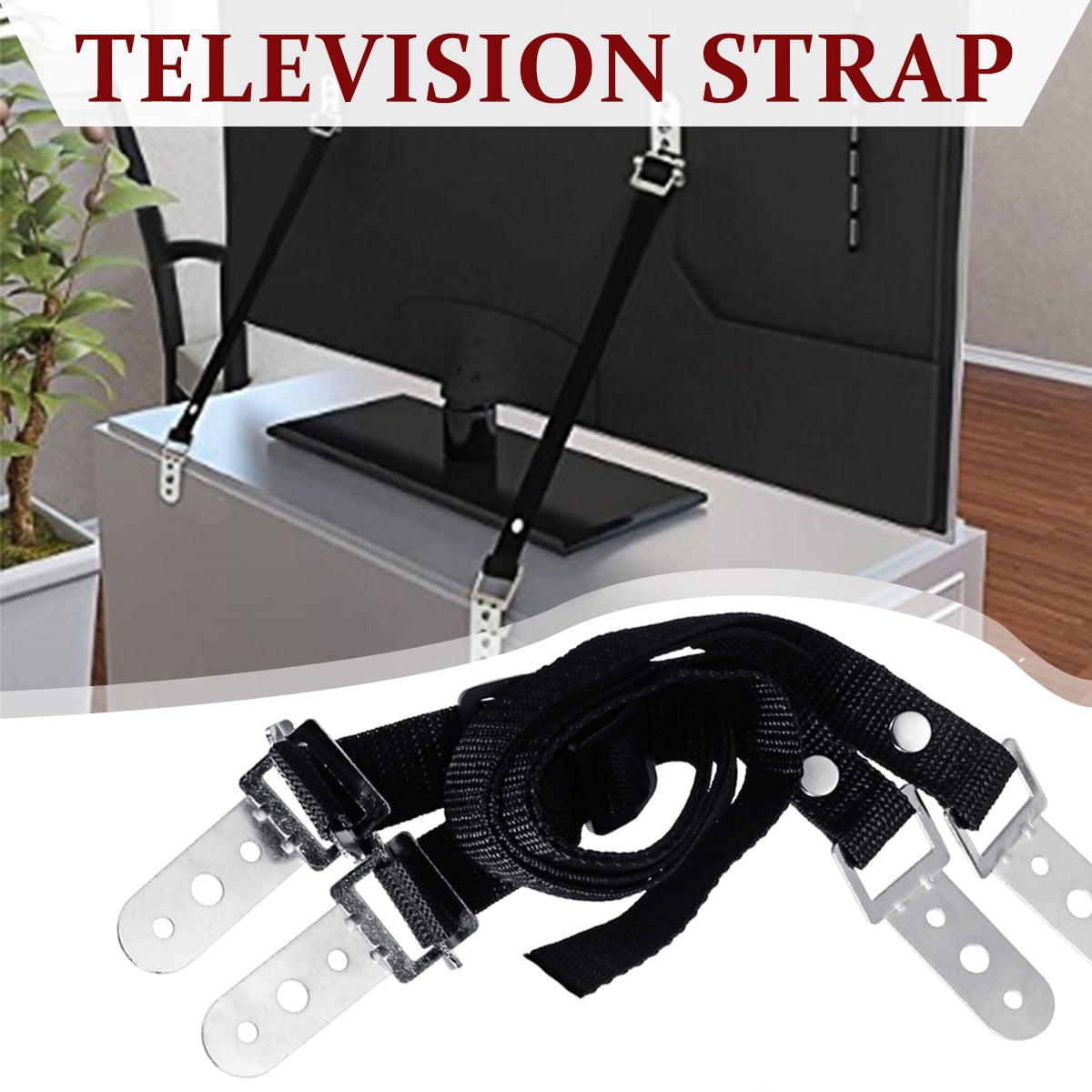 2Pcs TV Safety Strap Anti Tip Set Kid Proof Furniture Fix Safty Straps