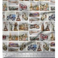 thumbnail image 1 of Soimoi Georgette Viscose Fabric Vehicles & Monuments Patchwork Decor Fabric Printed Yard 42 Inch Wide, 1 of 1
