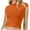Orange, variant on Women's Backless Short Sleeve Crop Tee Slim Fitting Crewneck Top with Solid Color for Fashion and Comfort Summer Orange