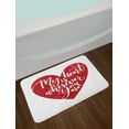 thumbnail image 2 of Wife Bath Mat, My Heart is Wherever You Are Romantic Phrase on a Heart Shape for Valentines Day, Plush Bathroom Decor Mat with Non Slip Backing, 29.5" X 17.5", Ruby and White, by Ambesonne, 2 of 2